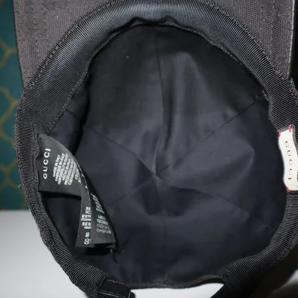 SOLD -- Gucci Sherry Web Black Monogram GG Baseball Cap Hat - Picture 5 of 10